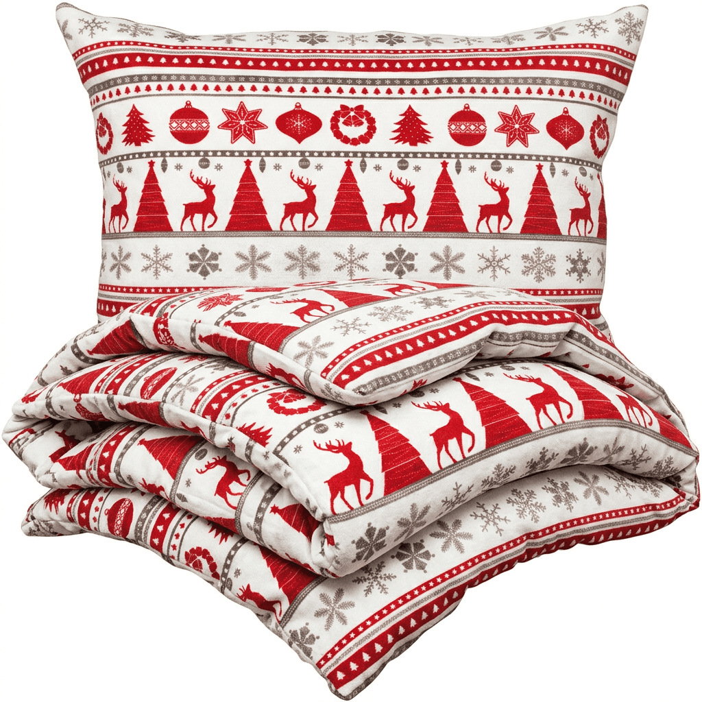 4Home Vánoční povlečení mikroflanel Christmas Time červená