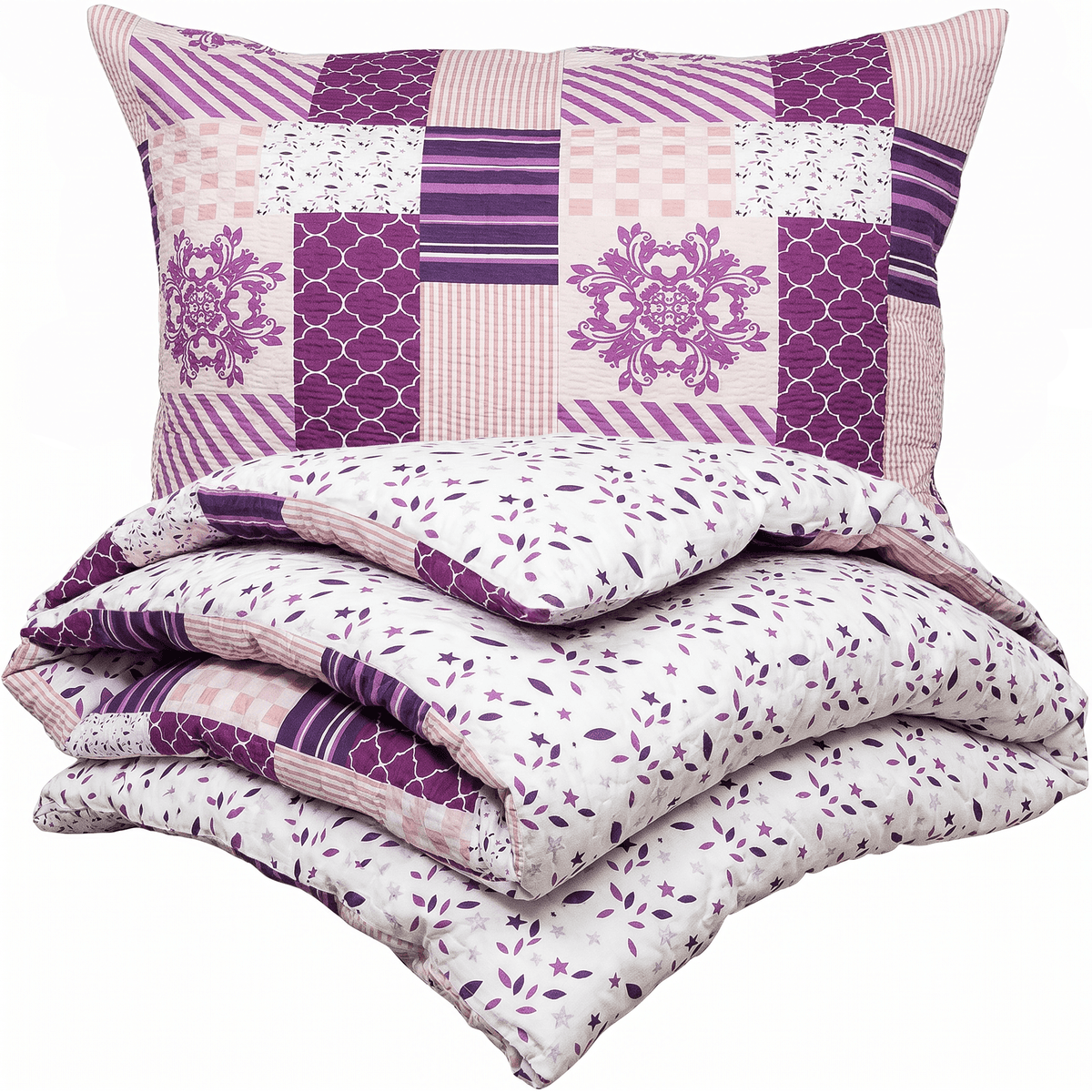 4Home Krepové povlečení Patchwork violet