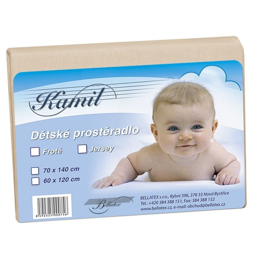 Bellatex Dětské jersey prostěradlo, béžová