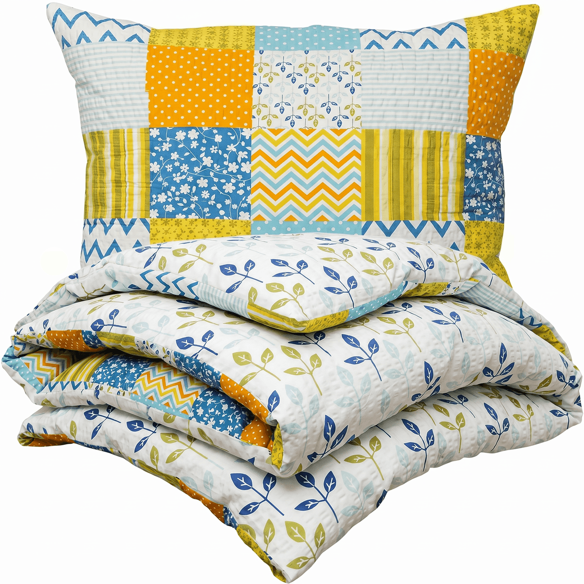 4Home Krepové povlečení Patchwork blue