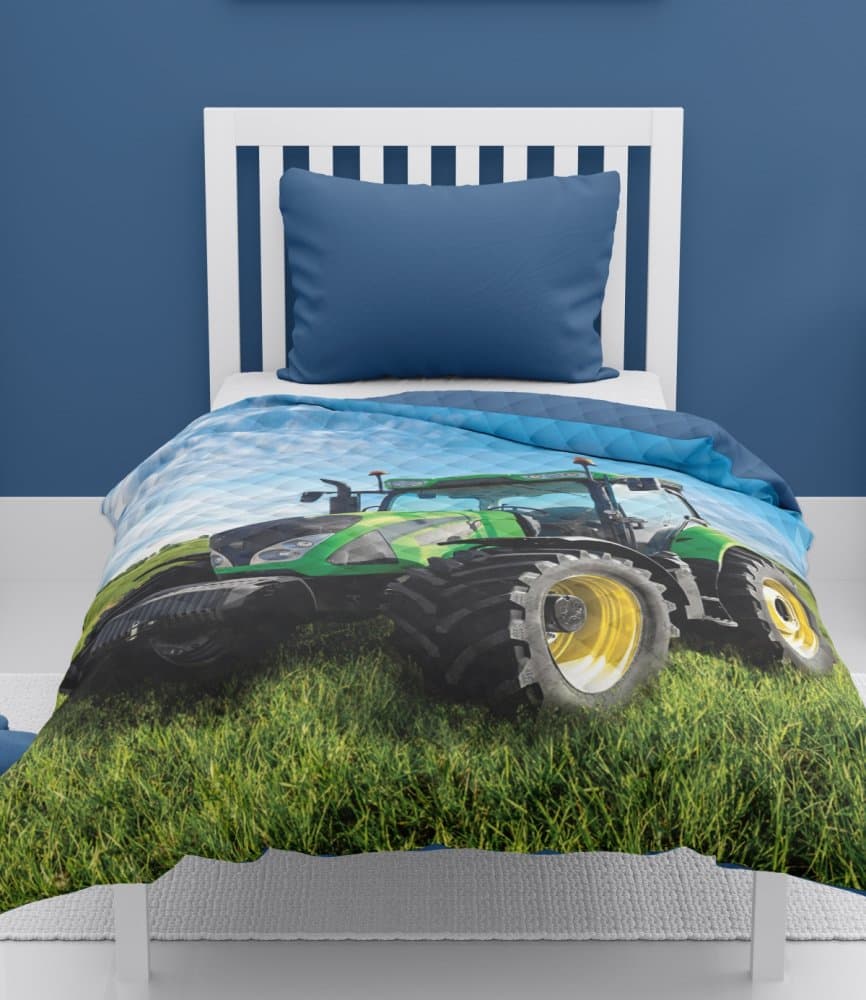 Dětský přehoz s potiskem - Traktor