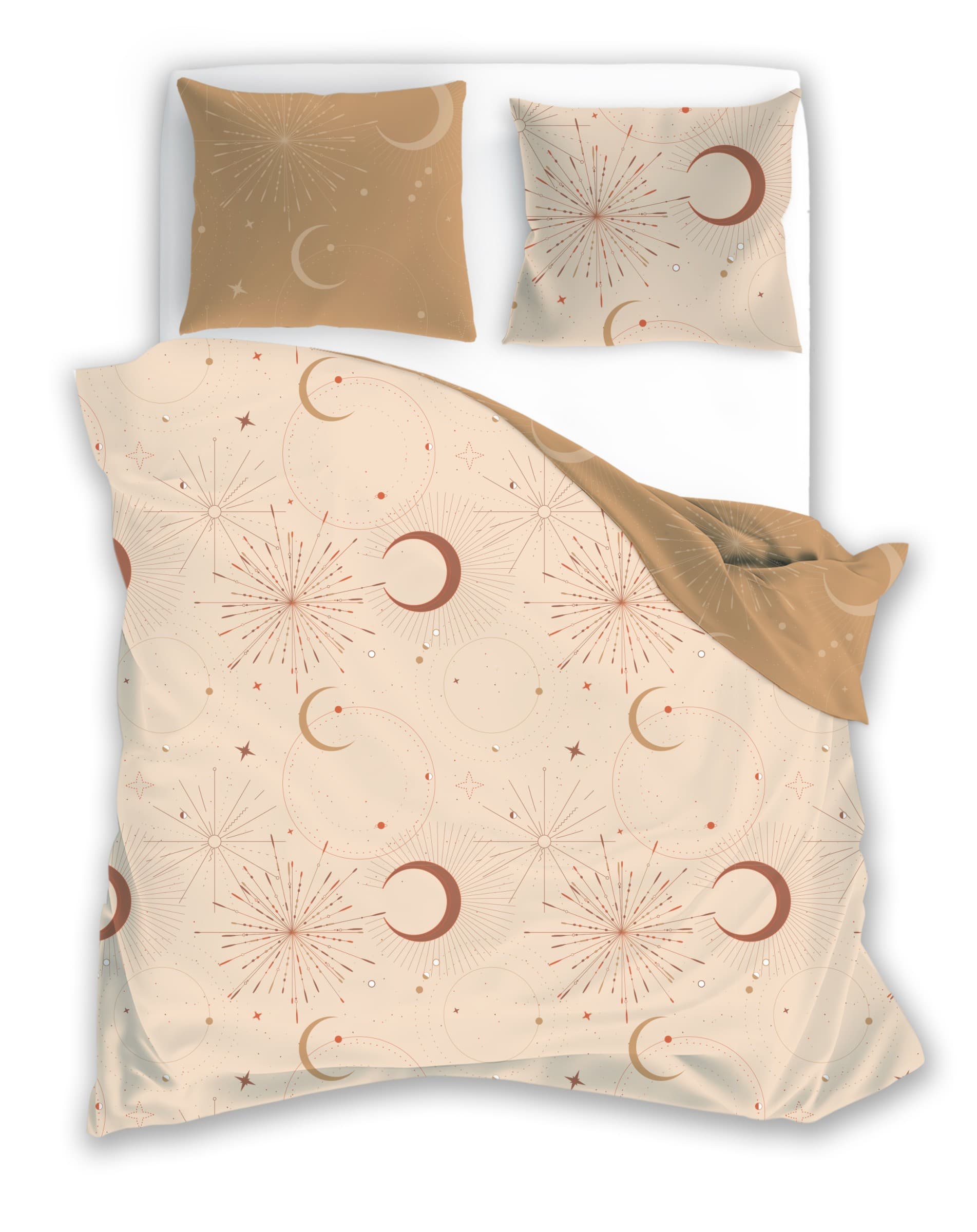 Faro Bavlněné saténové povlečení Boho 010 140x200 cm + 70x90 cm meruňkové