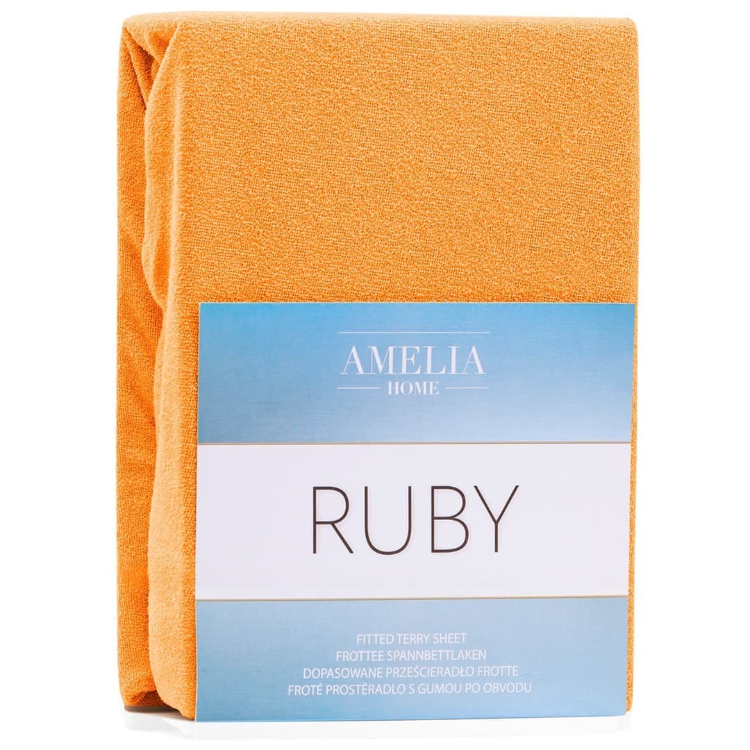 Restilo Froté prostěradlo s gumou AmeliaHome Ruby oranžové