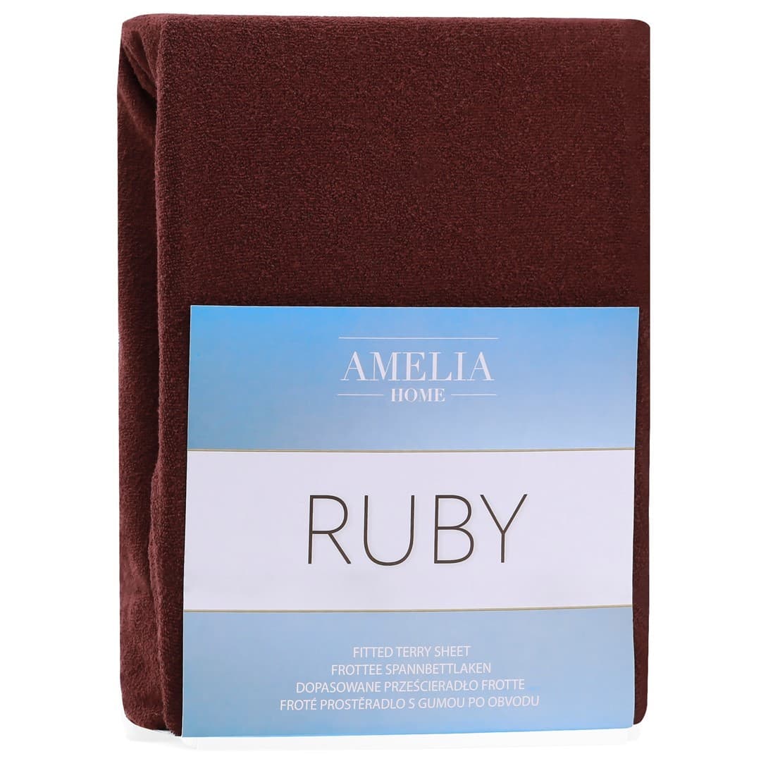 Restilo Froté prostěradlo s gumou AmeliaHome Ruby hnědé