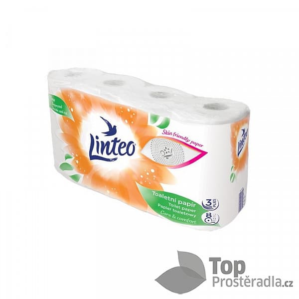 TP Toaletní papír Linteo – bílý, 3vrstvý, 8 rolí