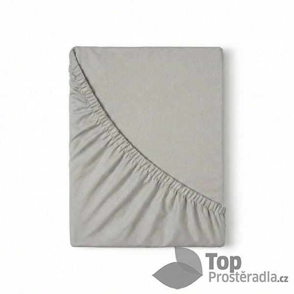 Jersey prostěradlo s lycrou DeLuxe 220x200 světle šedé