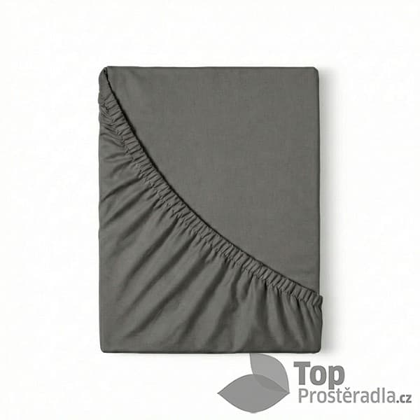 Jersey prostěradlo s lycrou DeLuxe 180x200 tmavě šedé