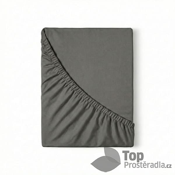 Jersey prostěradlo s lycrou DeLuxe 220x200 tmavě šedé
