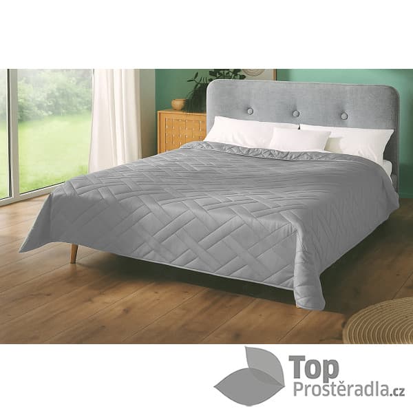 TOP Dekorační přehoz se vzorem CROSS 220x240 Světle šedý