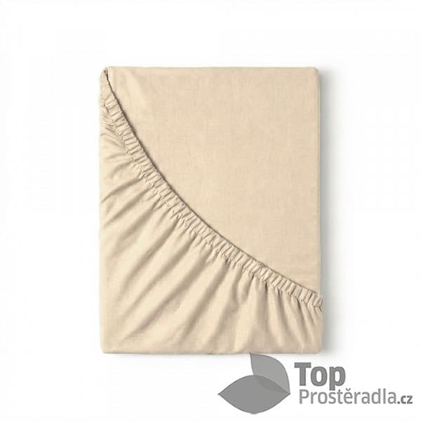 Flanelové napínací prostěradlo 80x200 béžové