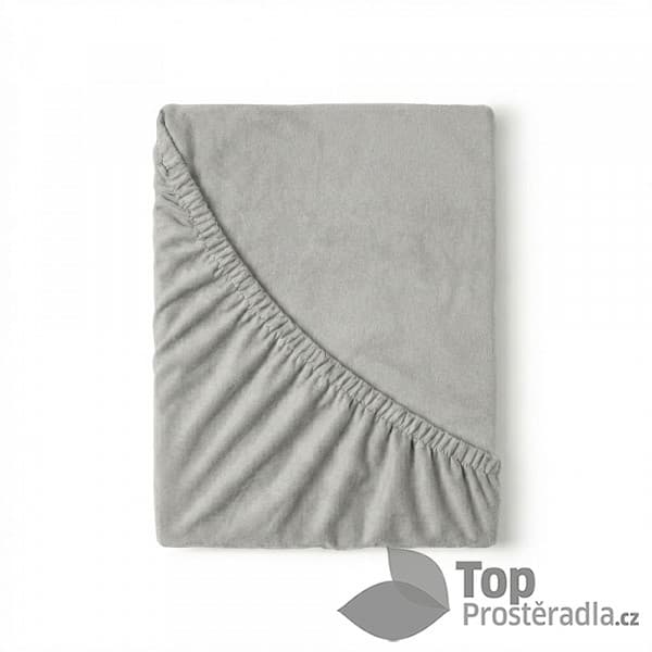 Flanelové napínací prostěradlo 140x200 světle šedé