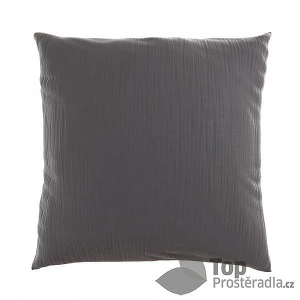 Mušelínový povlak na polštář 70x90 TMAVĚ ŠEDÝ