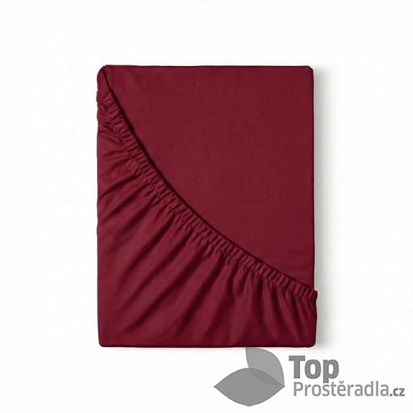 Jersey prostěradlo s lycrou DeLuxe 180x200 vínové