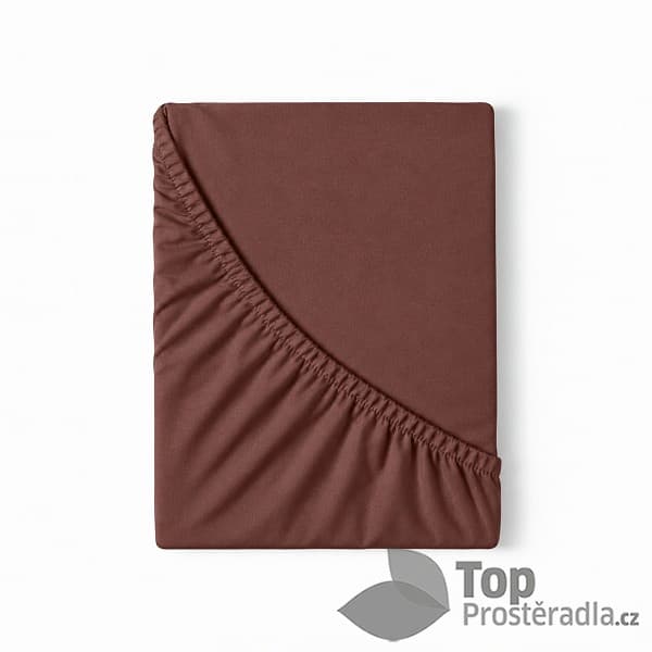 Jersey prostěradlo s lycrou DeLuxe 180x200 Tmavě hnědé