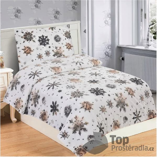 Mikroplyšové povlečení Premium 140x200+70x90 Vločky