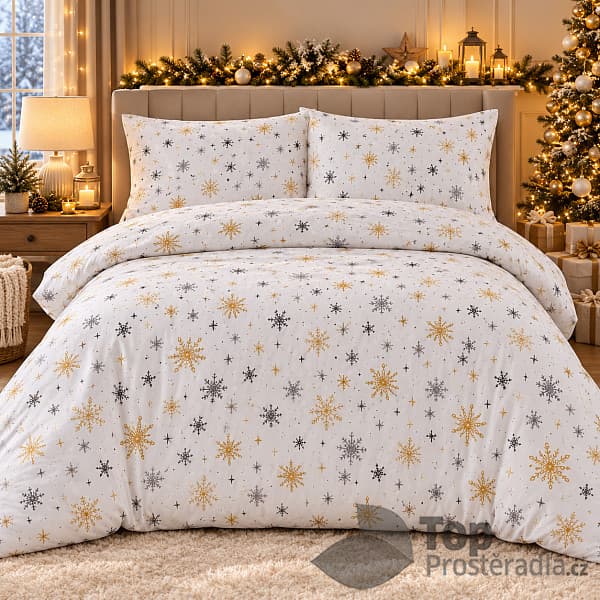 TOP Bavlněné povlečení DELUXE 140x200+70x90 Zima šedá