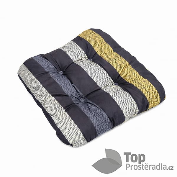 TOP Sedák s provázky 40x40 Šedé pruhy
