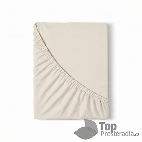 Jersey prostěradlo s lycrou DeLuxe 180x200 Krémové