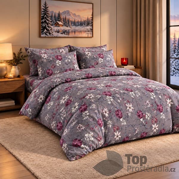 Francouzské mikroplyšové povlečení Premium 220x200+2x70x90 Zahrada