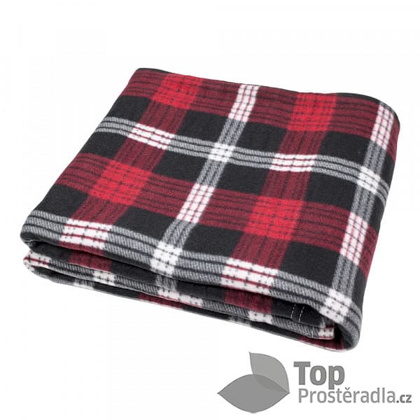 TP Fleecová deka Old English 150x200 Černo-červená kostka